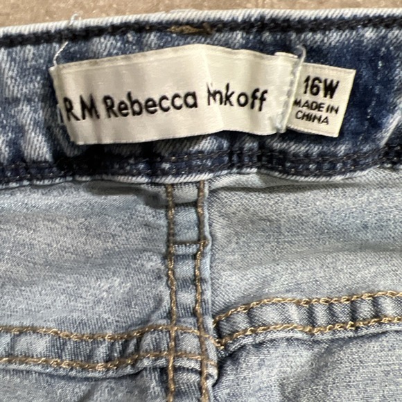 Rebecca Minkoff Crystal Embelished Denim‎ Jeans Sparkle 16W Glam Preppy - Picture 4 of 7